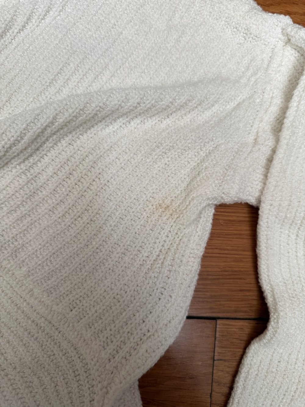 Express Ivory Twist-Front Ribbed Cardigan - Picture 3 of 4